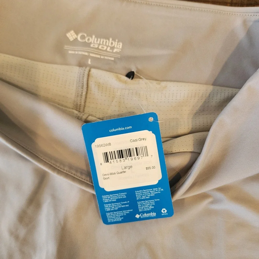 NWT Columbia Golf Womens Omni-Wick Skort Cool Grey Athletic Skirt Large Sporty - Picture 2 of 4